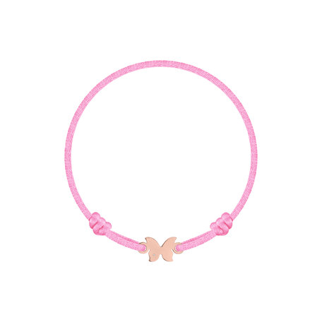 Dětský diamantový náramek se šňůrkou Butterfly