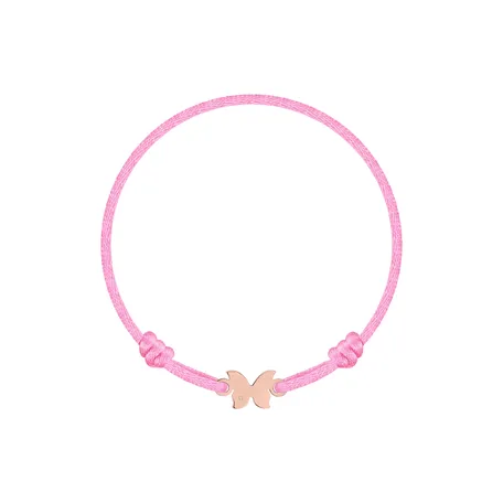 Dětský diamantový náramek se šňůrkou Butterfly