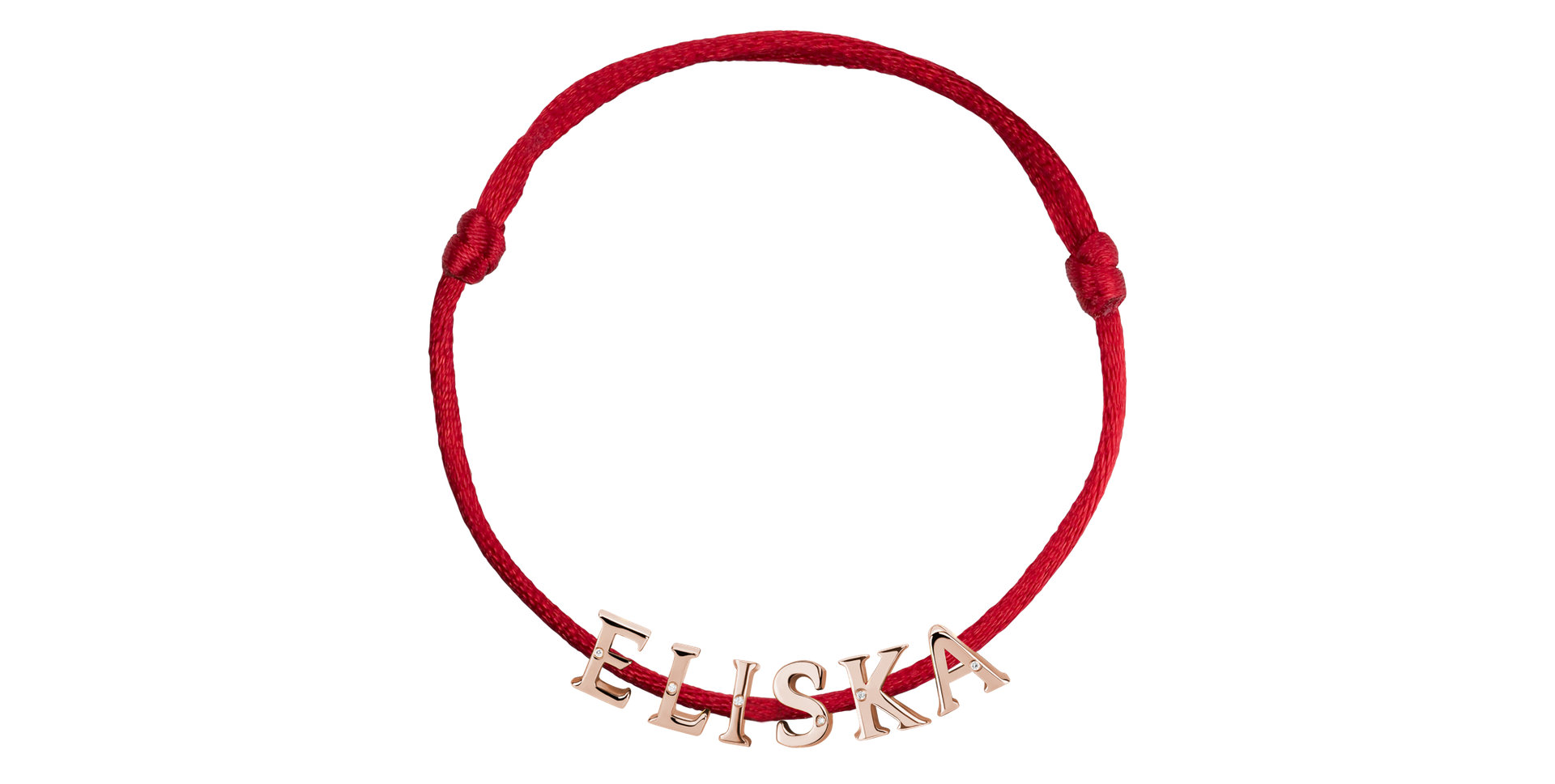 Diamantový náramek se šňůrkou Curly Name