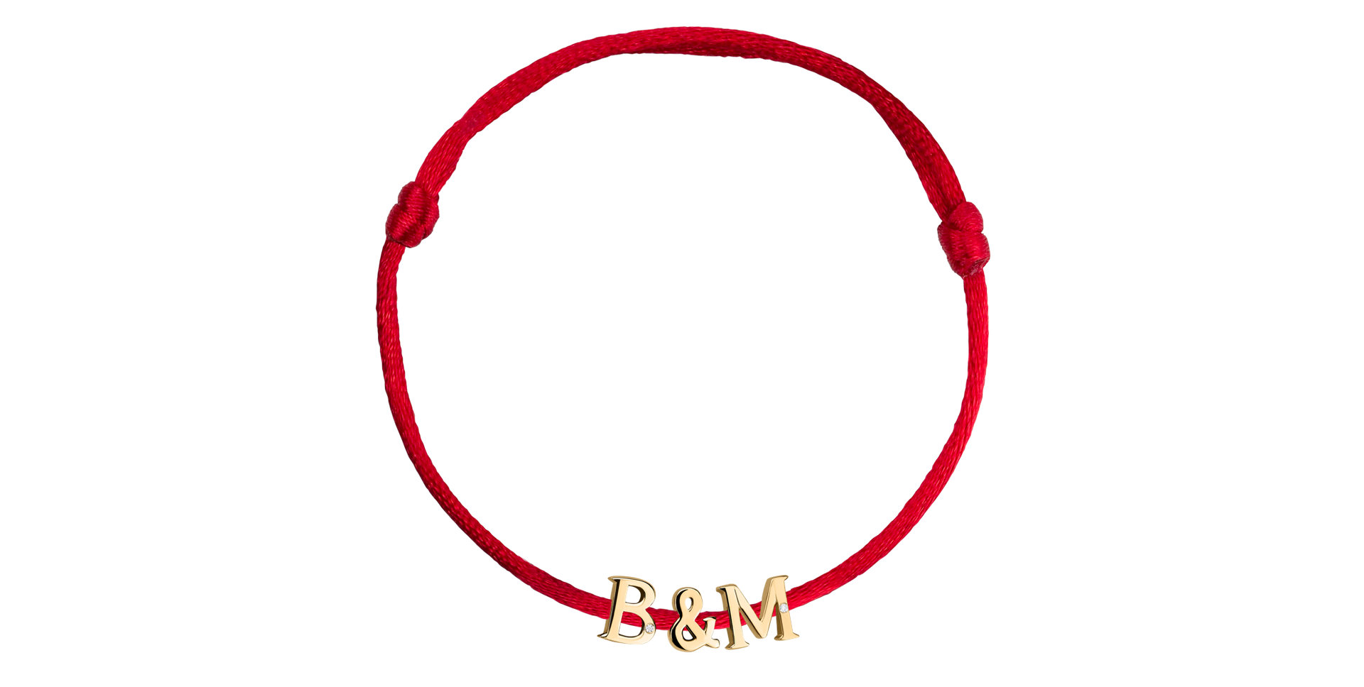 Diamantový náramek se šňůrkou Letters