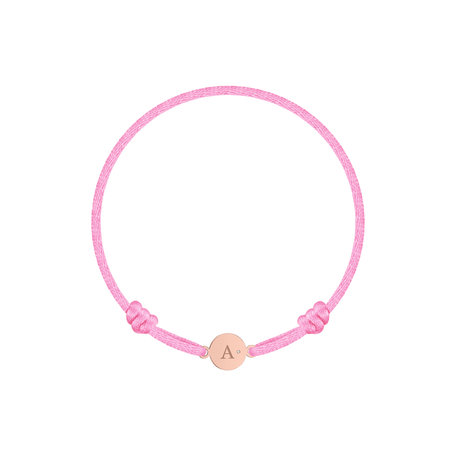 Dětský diamantový náramek se šňůrkou Circle Letter A