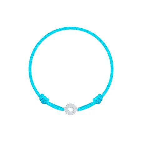 Dětský diamantový náramek se šňůrkou Heart Circle