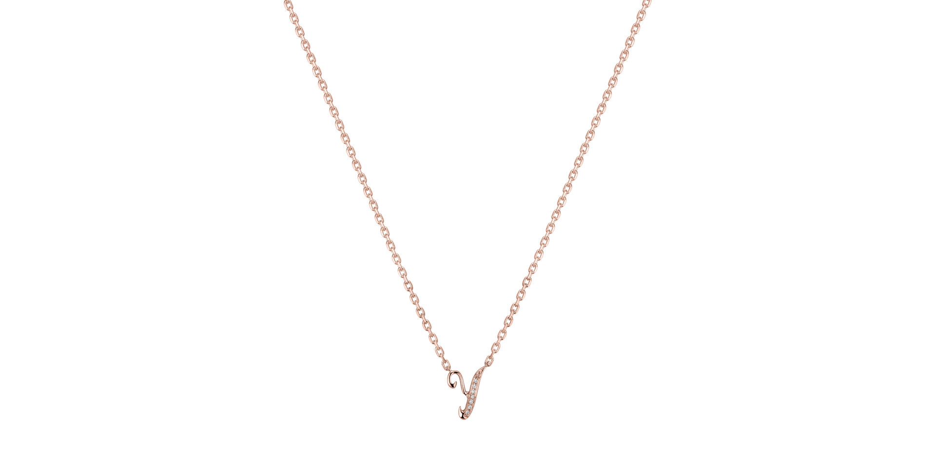 Náhrdelník s diamanty Curly Diamonds Y