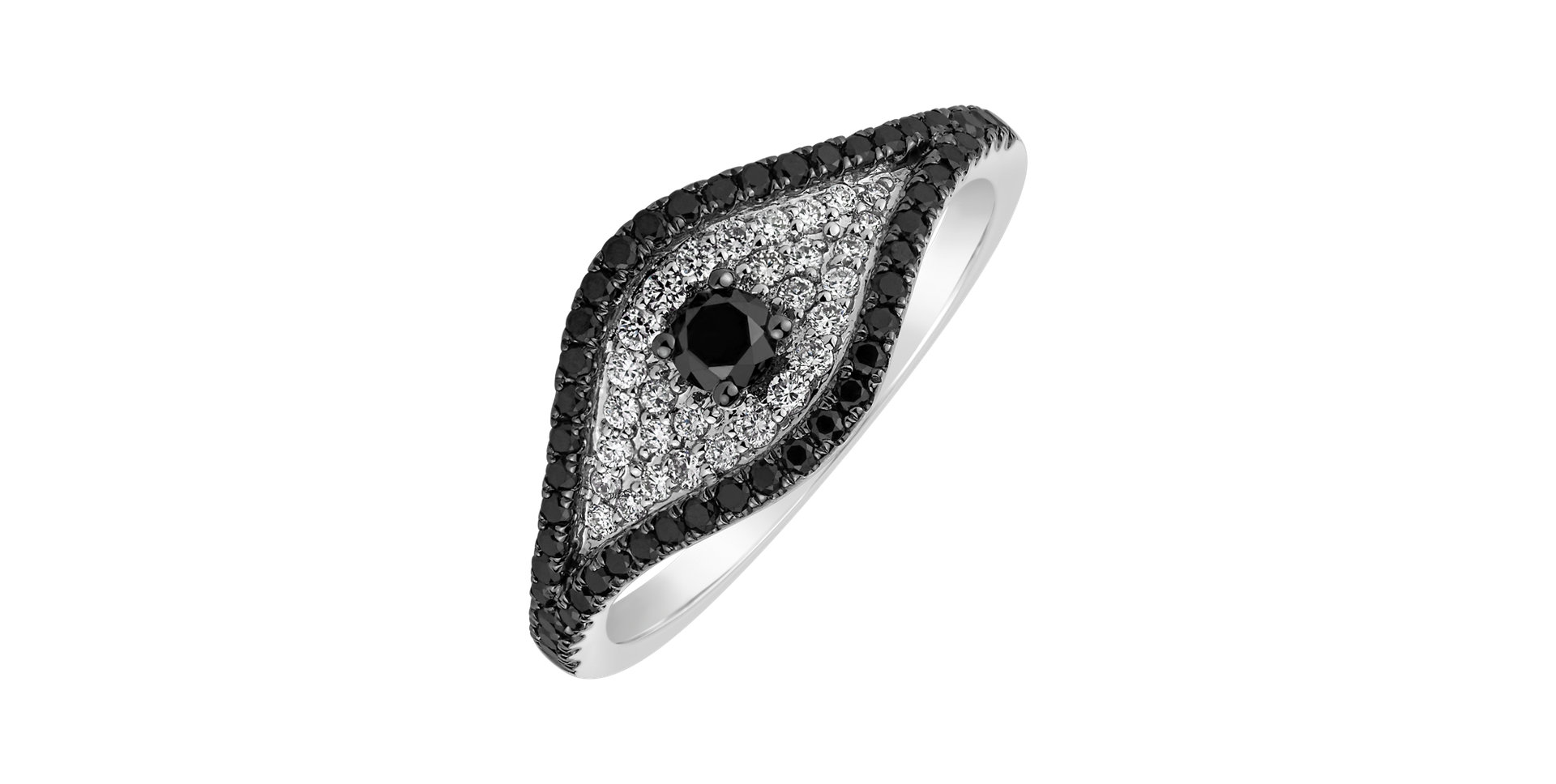 Prsten s černými diamanty Bright Vision