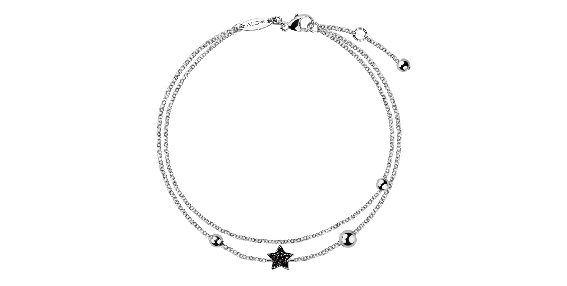 Náramek s černými diamanty Starshine Message