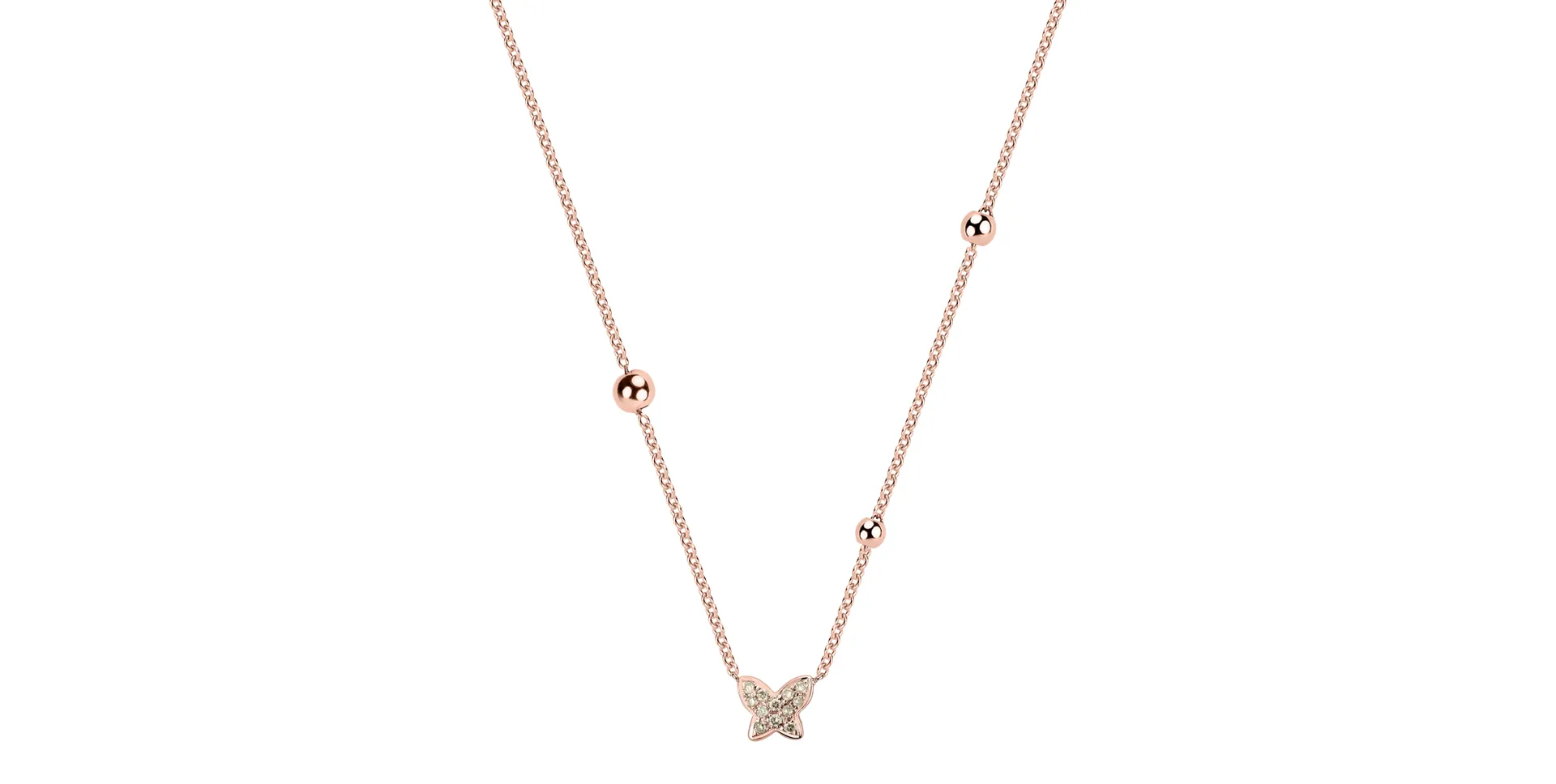 Náhrdelník s hnědými a bílými diamanty Star Waterfall