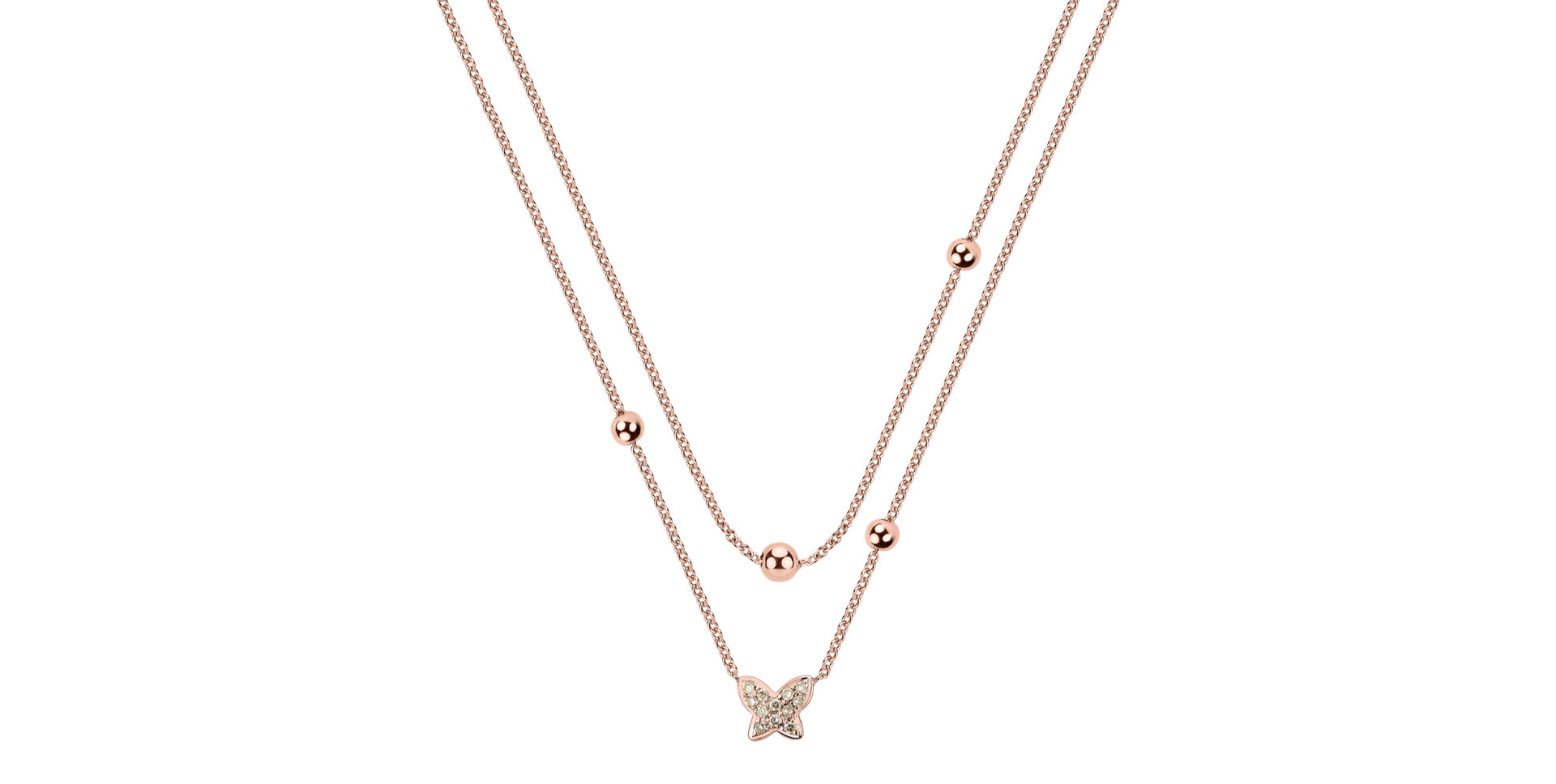 Náhrdelník s hnědými a bílými diamanty Star Waterfall