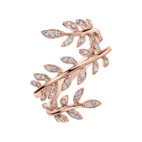 Prsten s diamanty Luxury Leaves