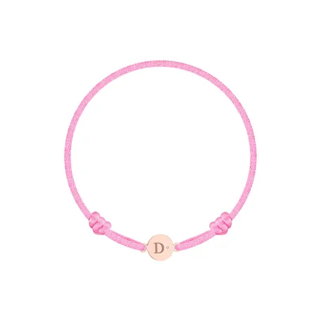 Dětský diamantový náramek se šňůrkou Circle Letter D