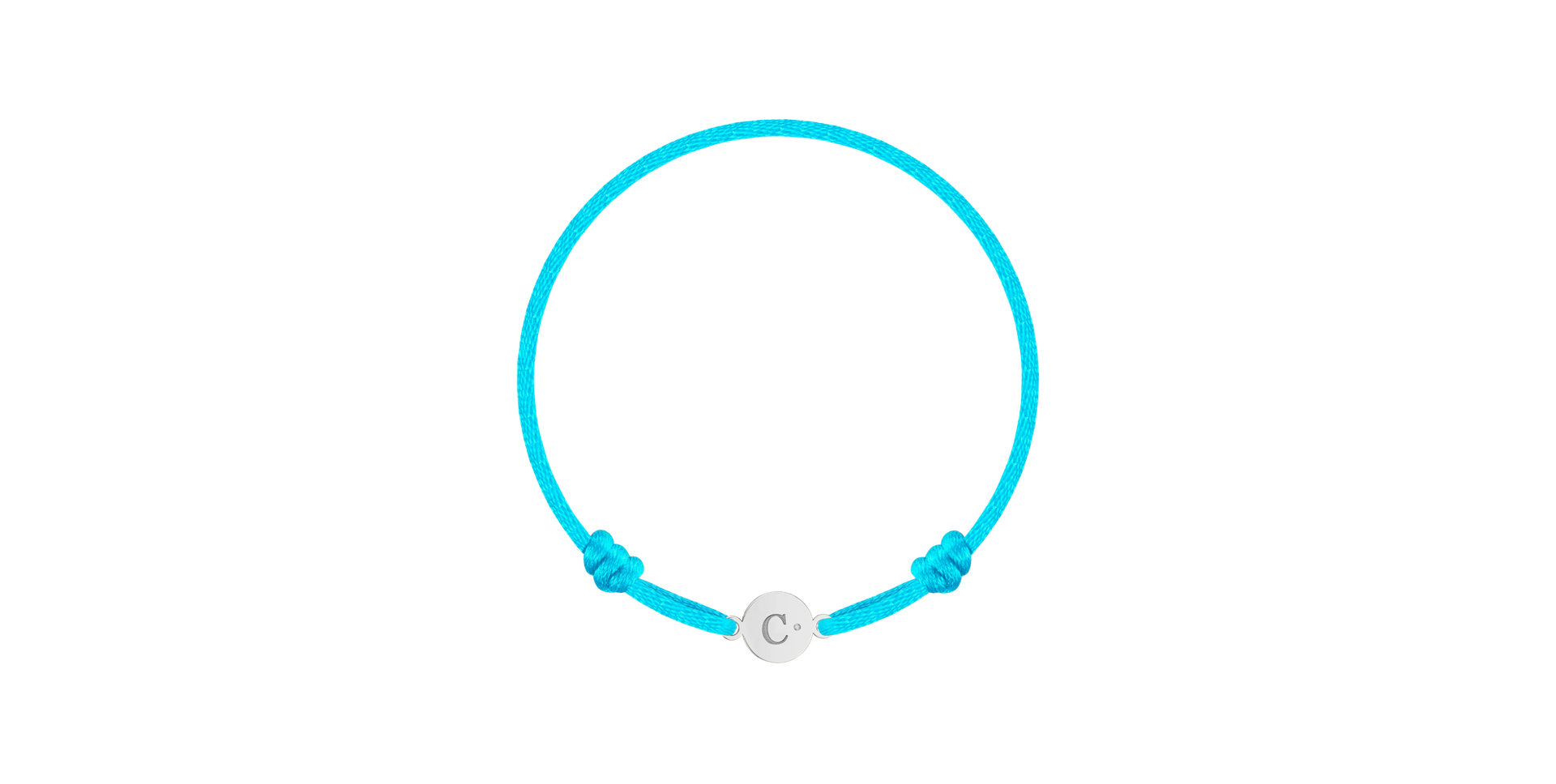 Dětský diamantový náramek se šňůrkou Circle Letter C