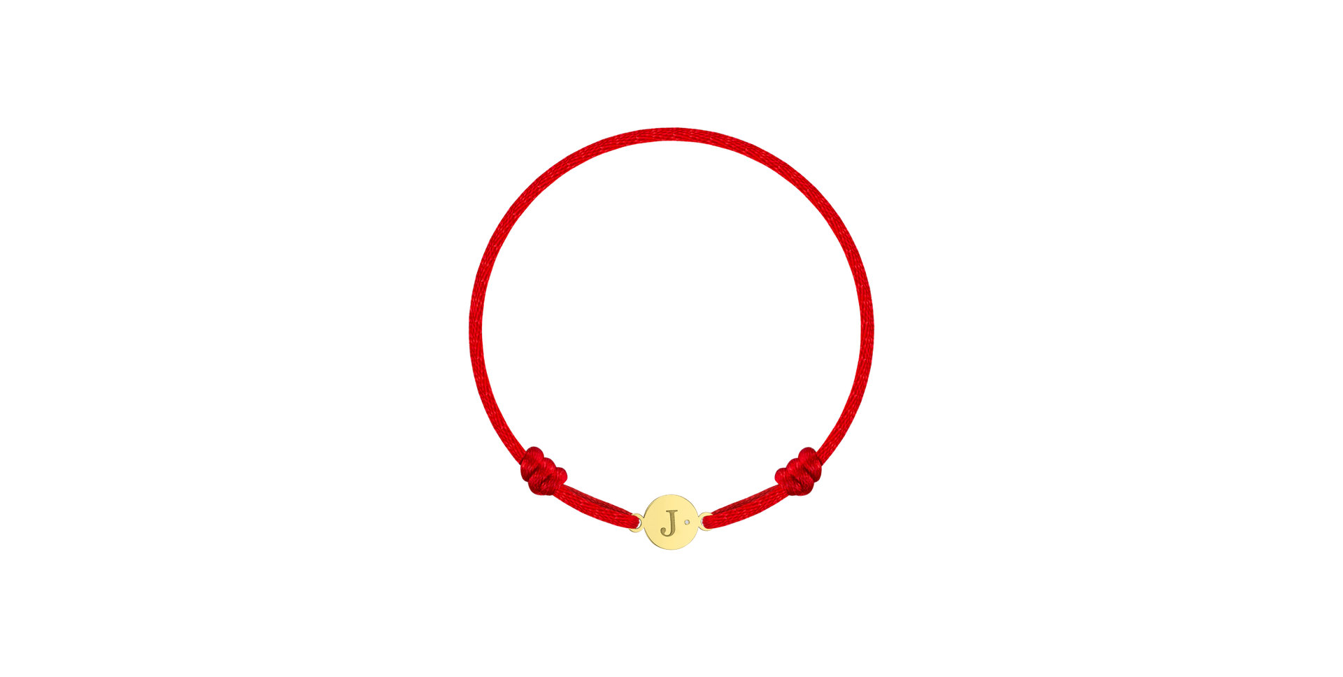 Dětský diamantový náramek se šňůrkou Circle Letter J