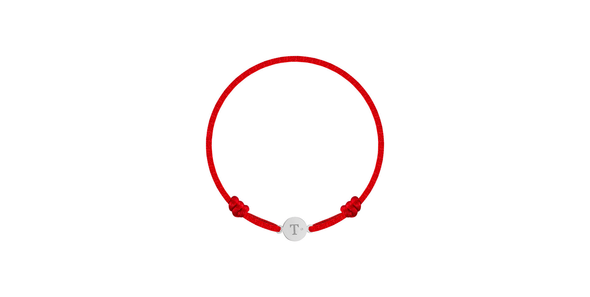 Dětský diamantový náramek se šňůrkou Circle Letter T