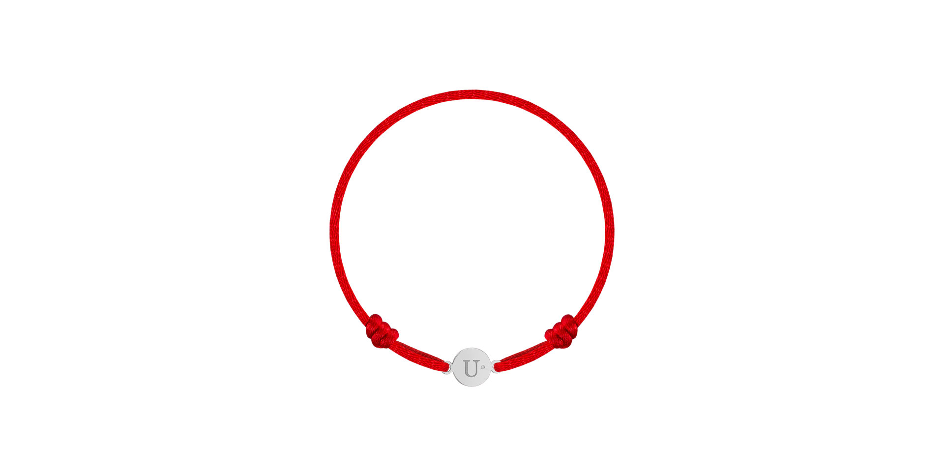 Dětský diamantový náramek se šňůrkou Circle Letter U