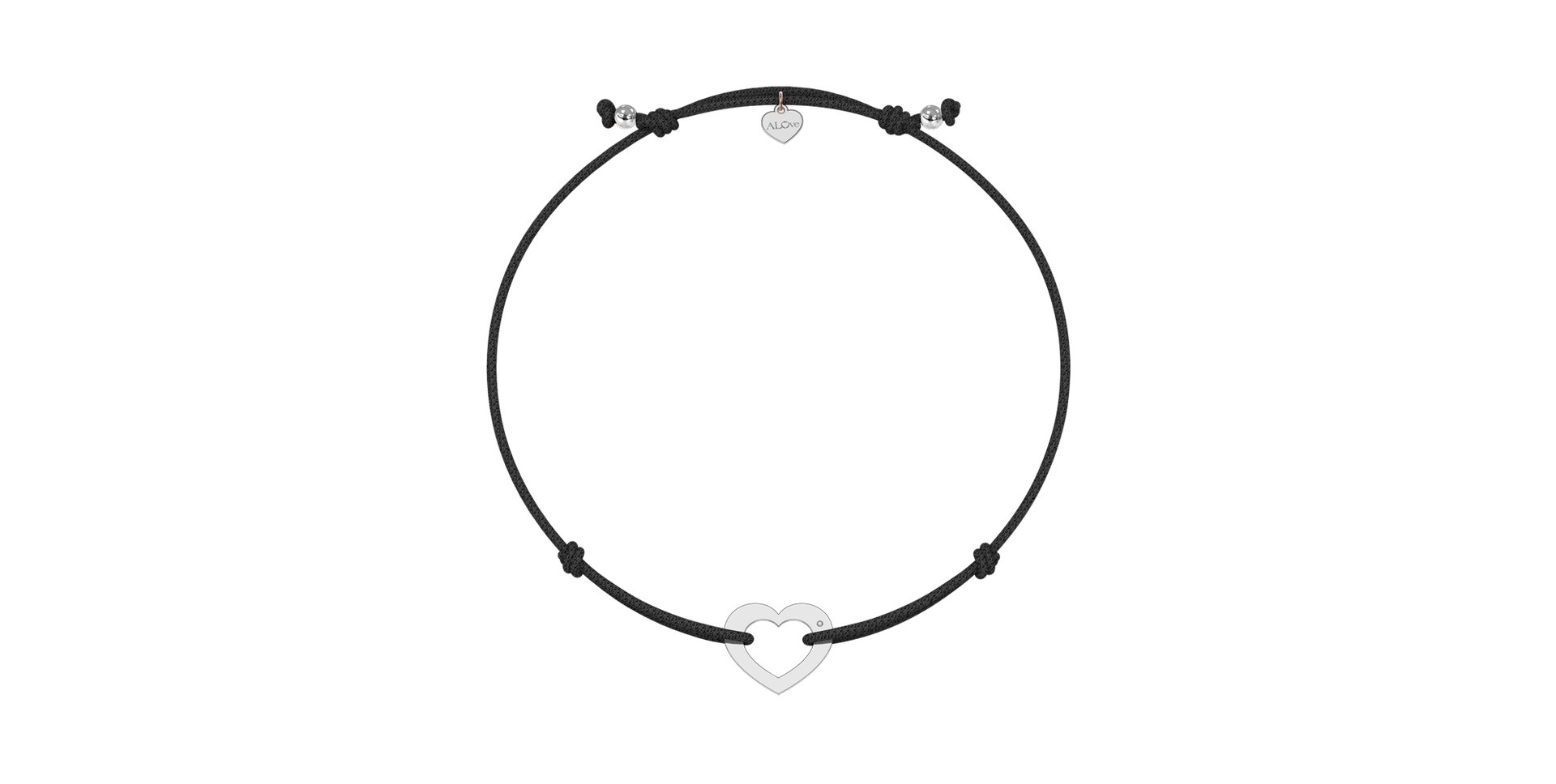 Diamantový náramek se šňůrkou Love