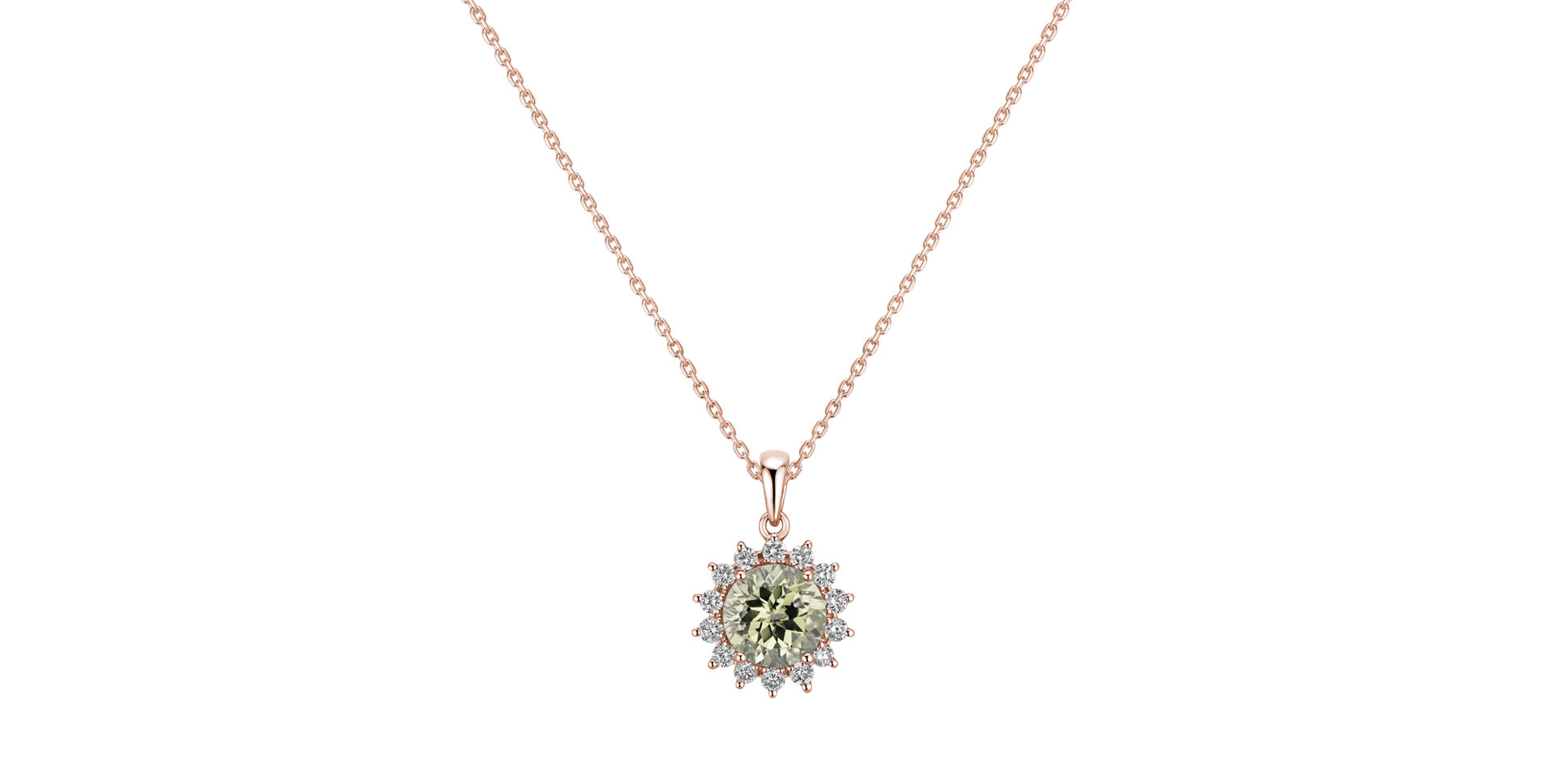 Přívěsek s diamanty a ametystem green Lilac Flower