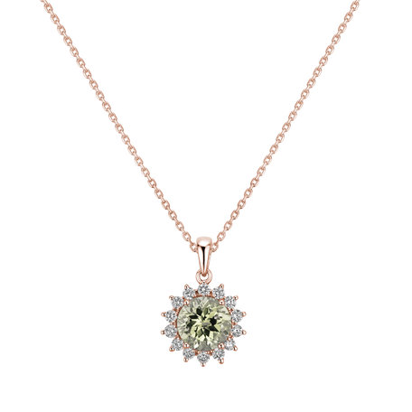 Přívěsek s diamanty a ametystem green Lilac Flower