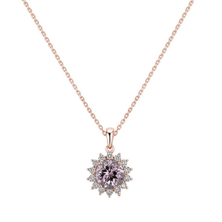 Přívěsek s růženínem a diamanty Lilac Flower