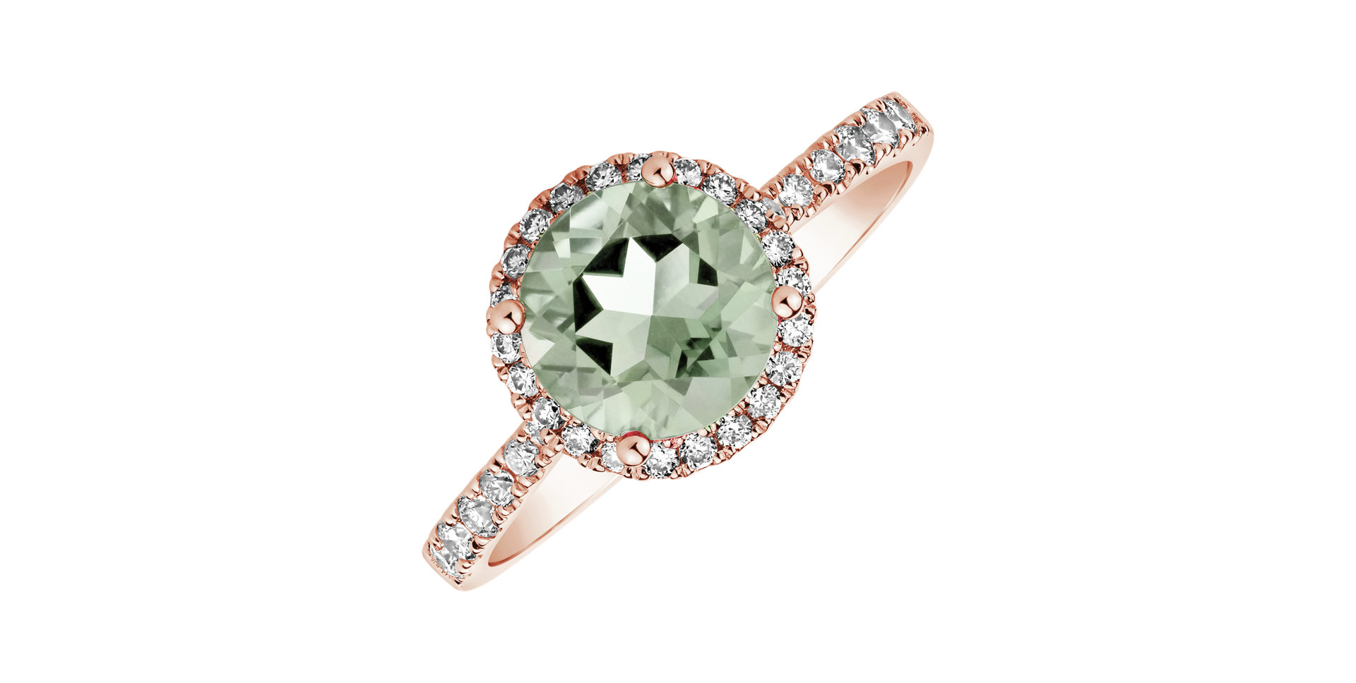 Prsten s diamanty a ametystem green Sparkly Bonbon