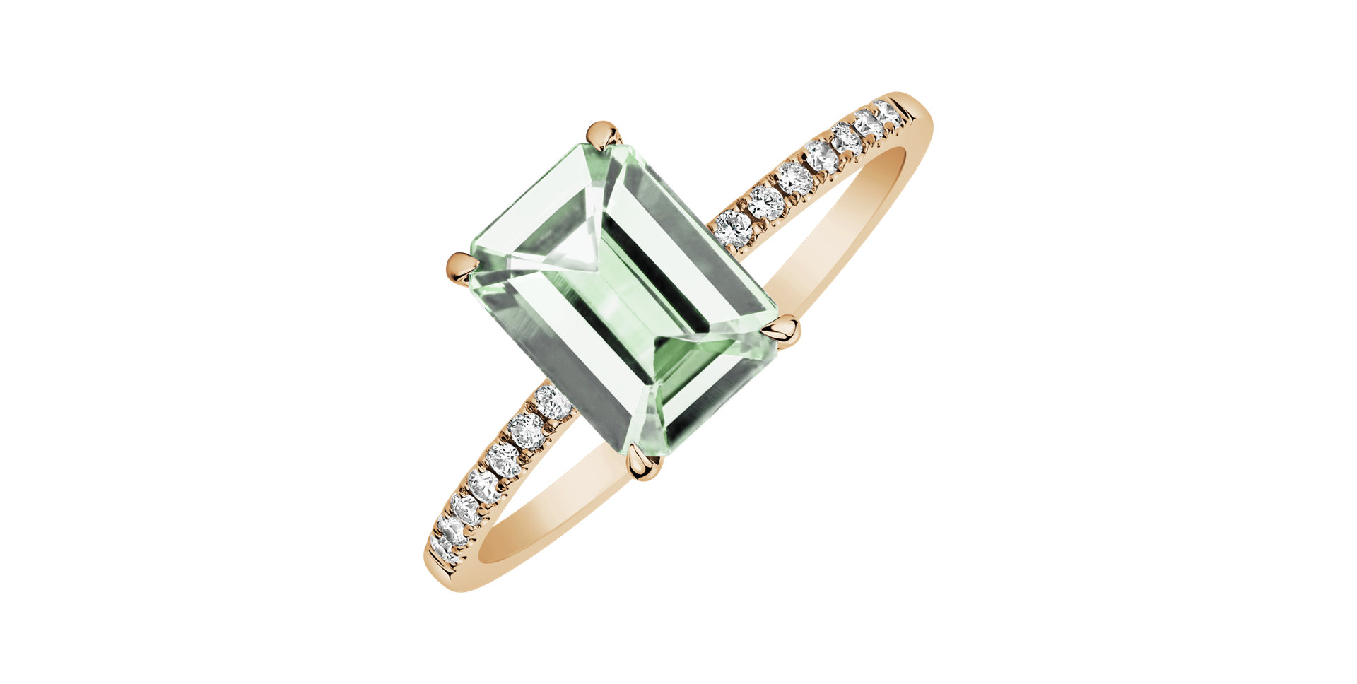 Prsten s diamanty a ametystem green Perfect Promise