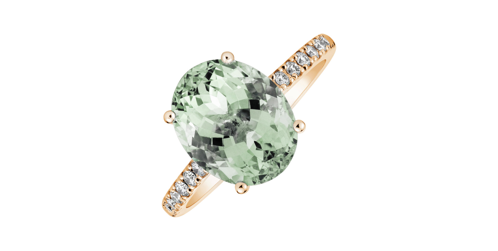 Prsten s diamanty a ametystem green Playful Glamour