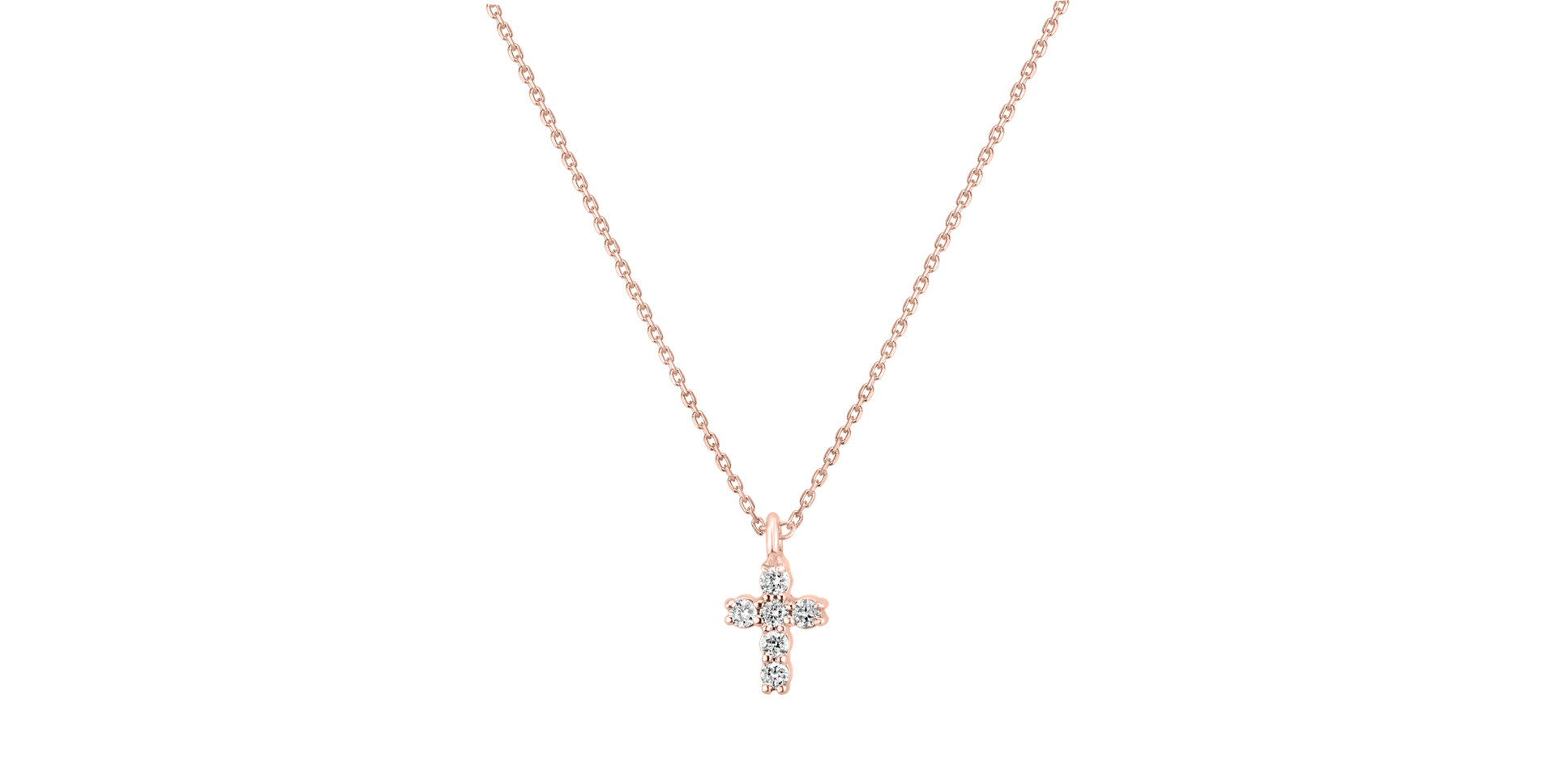 Náhrdelník s diamanty Glossy Cross