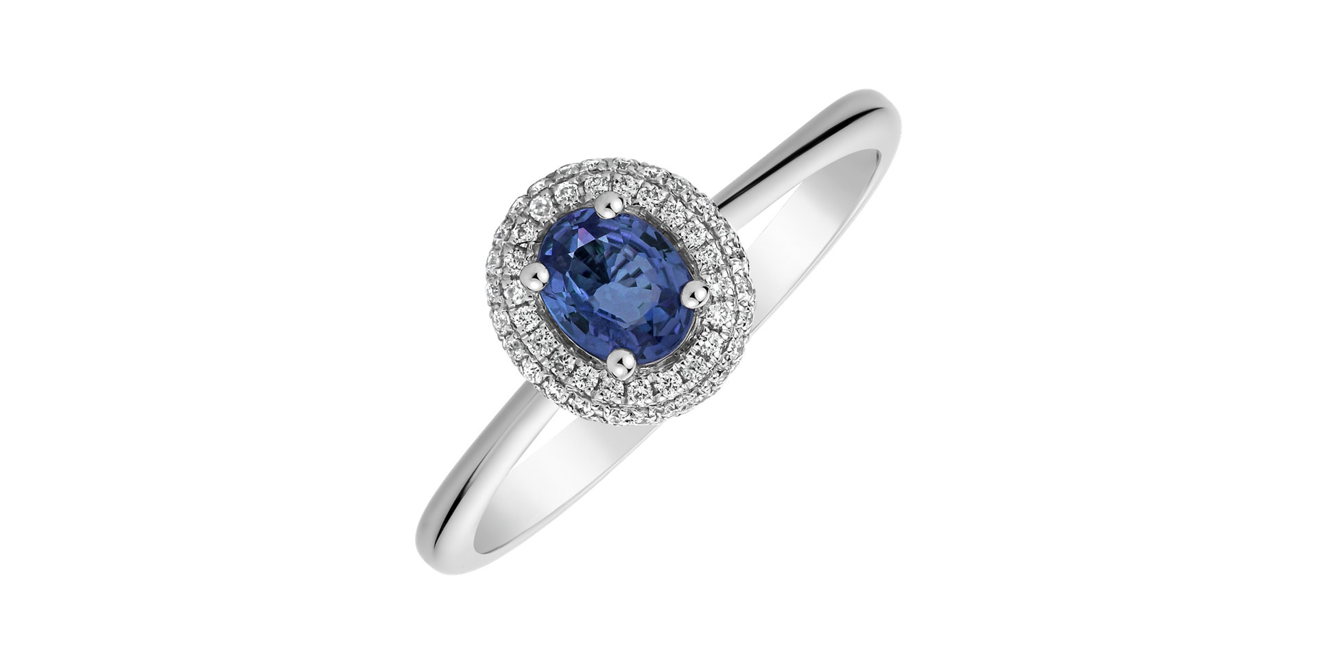 Prsten se safírem a diamanty Princess
