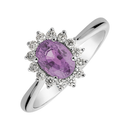 Prsten s diamanty a safírem Princess