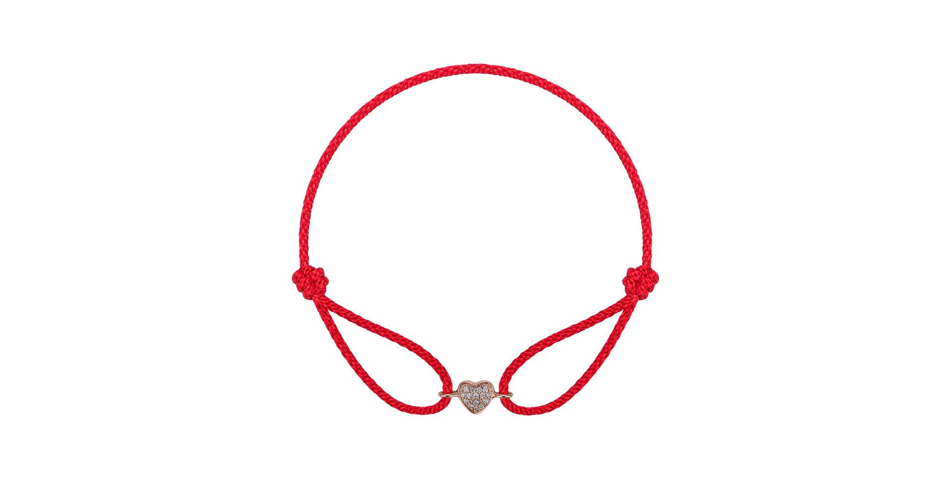 Diamantový náramek se šňůrkou Adorable Heart