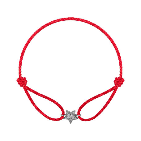 Diamantový náramek se šňůrkou Adorable Star