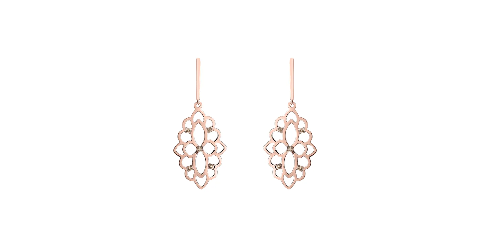 Náušnice s hnědými diamanty Folk Heritage