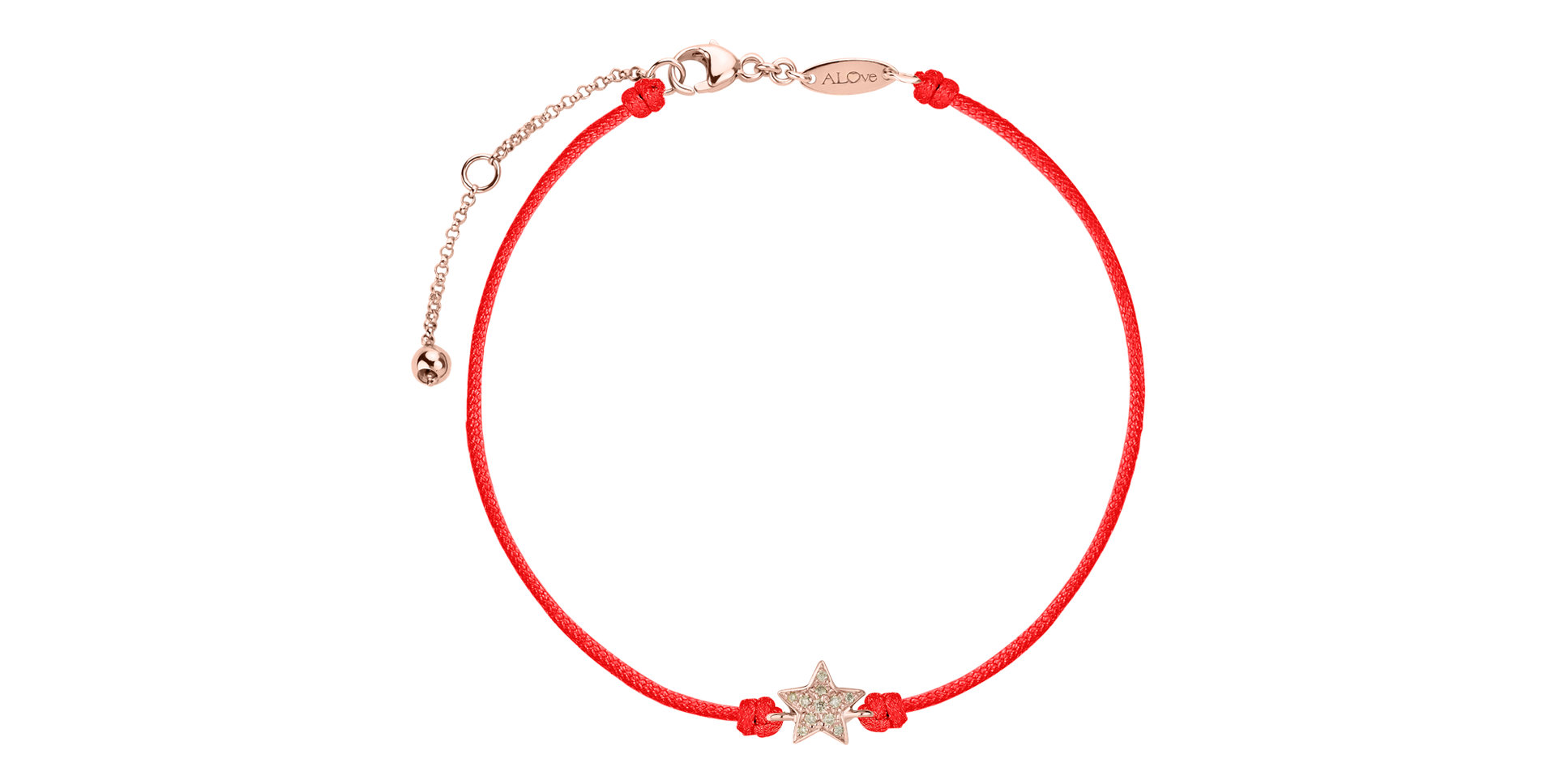 Náramek se šňůrkou a hnědými diamanty Star Message