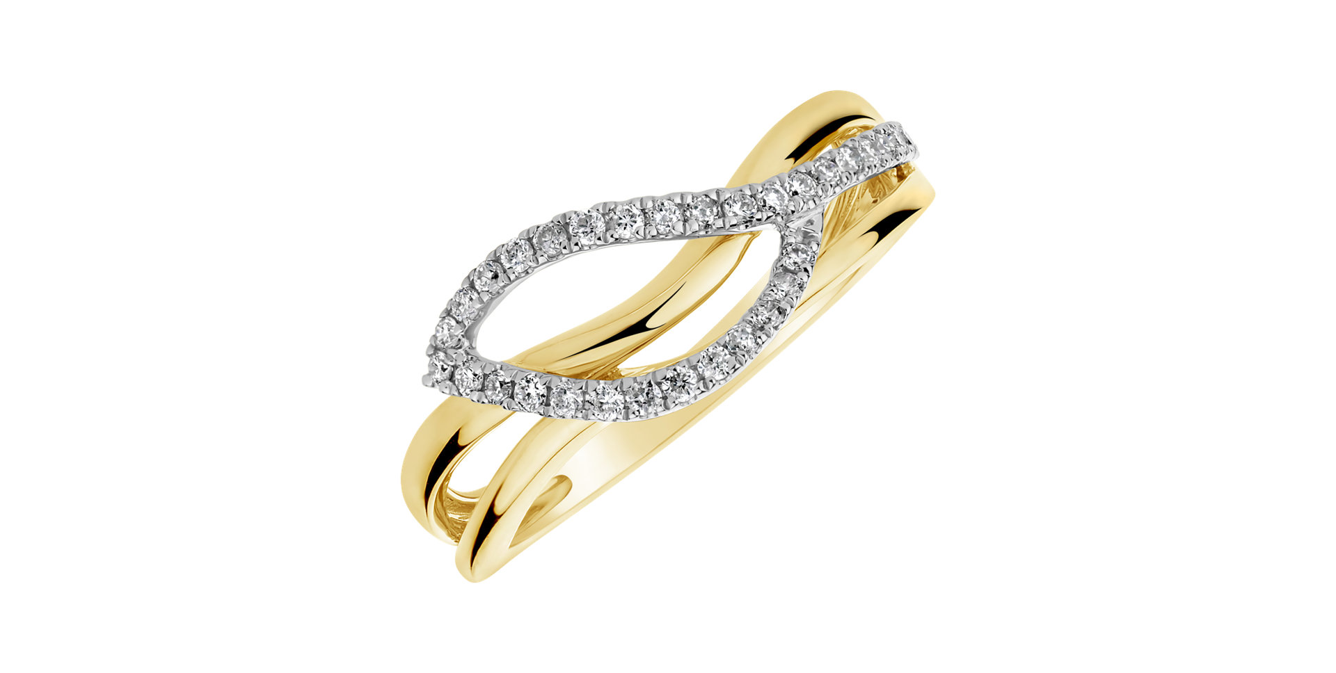 Prsten s diamanty Dazzling Leaf