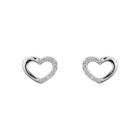 Náušnice s diamanty Shiny Hearts
