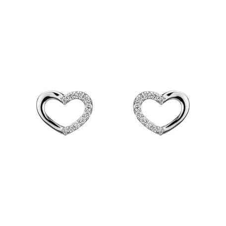 Náušnice s diamanty Shiny Hearts