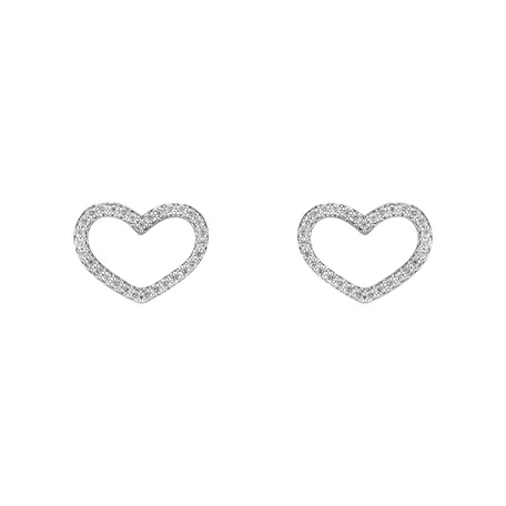 Náušnice s diamanty Shiny Hearts