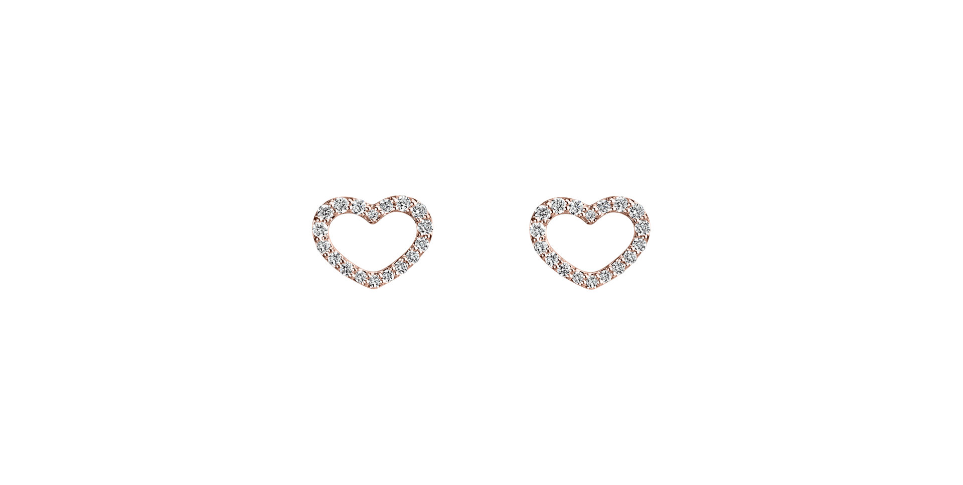 Náušnice s diamanty Shiny Hearts