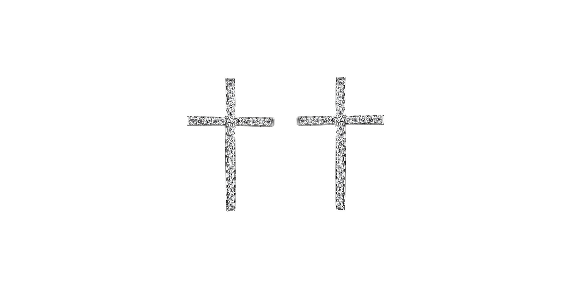 Náušnice s diamanty Shimmering Cross