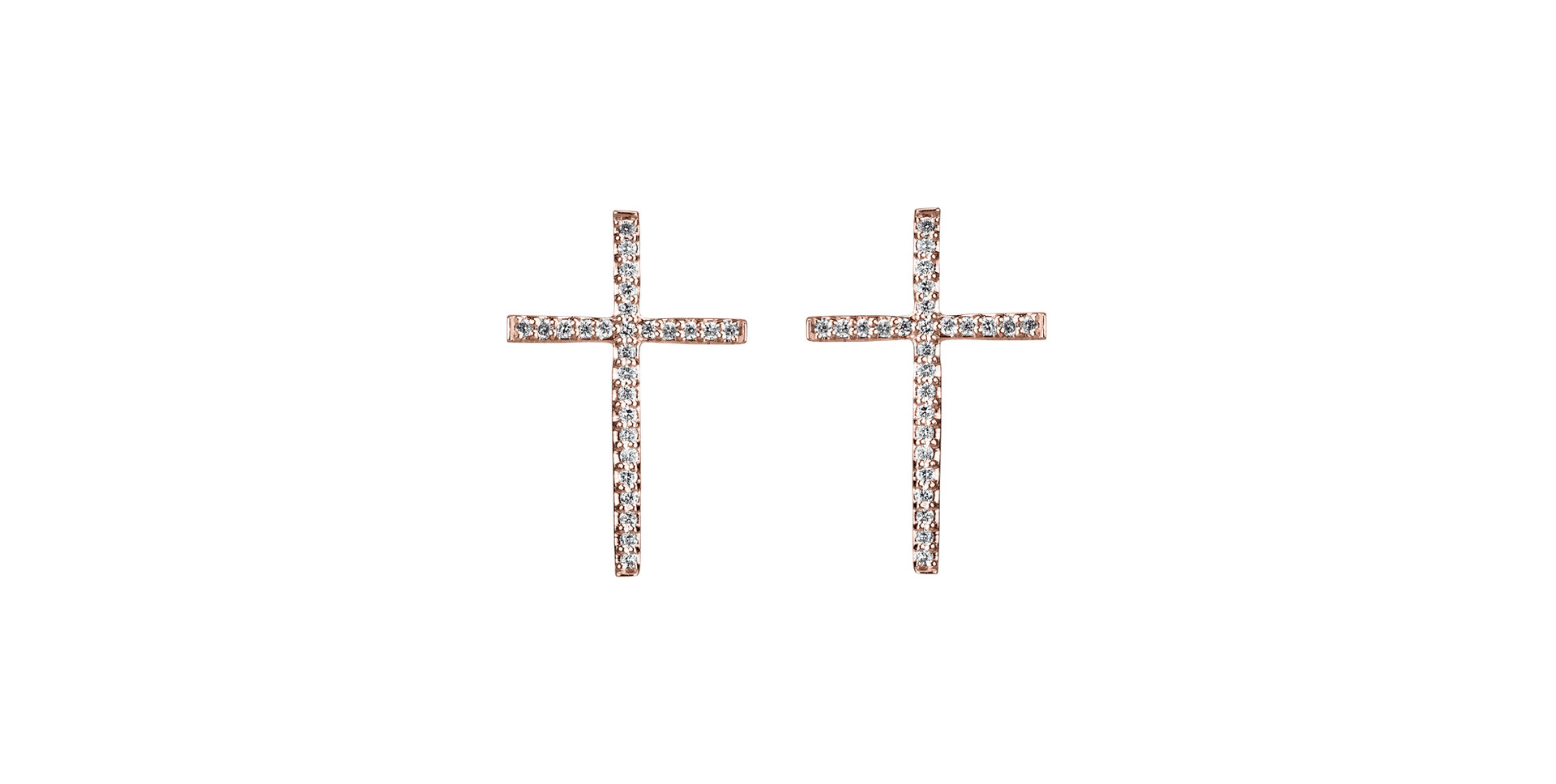 Náušnice s diamanty Shimmering Cross