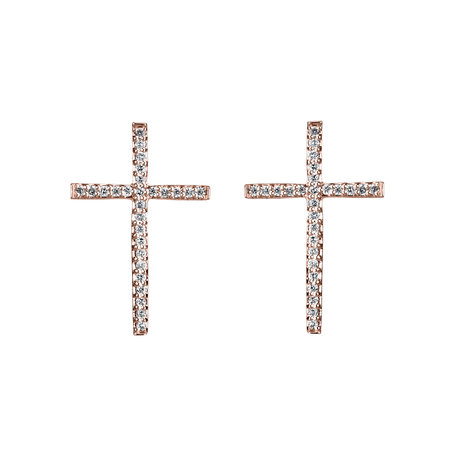 Náušnice s diamanty Shimmering Cross