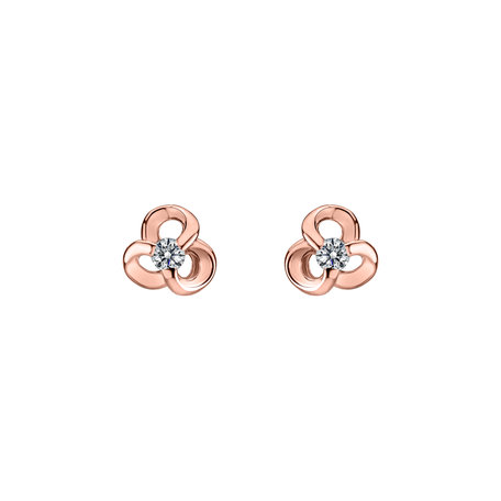 Náušnice s diamantem Curled Flower