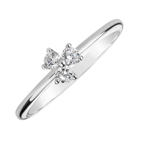 Prsten s diamanty Shiny Trefoil
