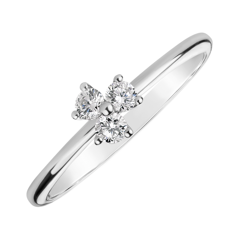 Prsten s diamanty Shiny Trefoil