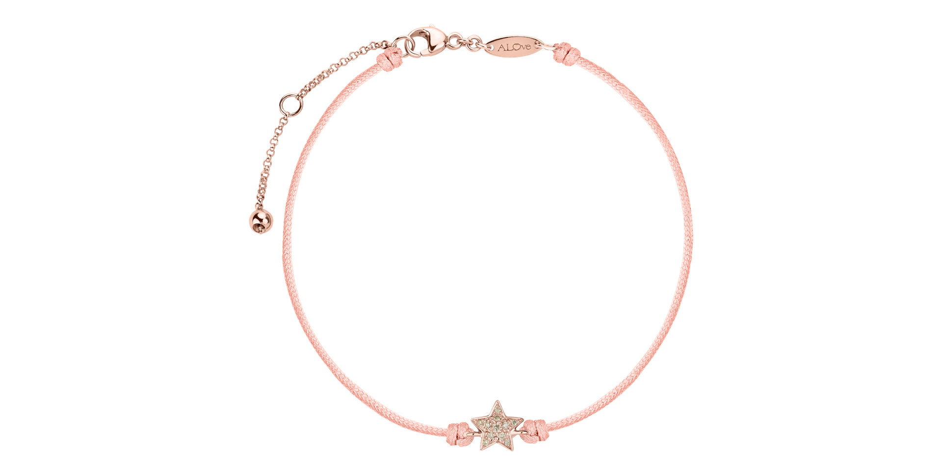 Náramek se šňůrkou a hnědými diamanty Star Message