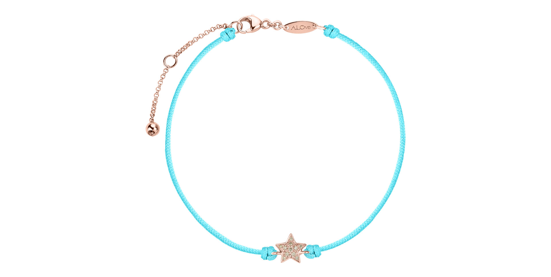 Náramek se šňůrkou a hnědými diamanty Star Message