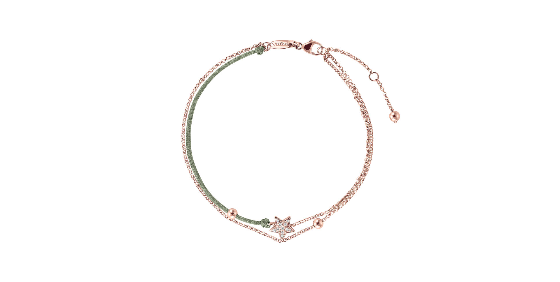 Diamantový náramek se šňůrkou Dream Message