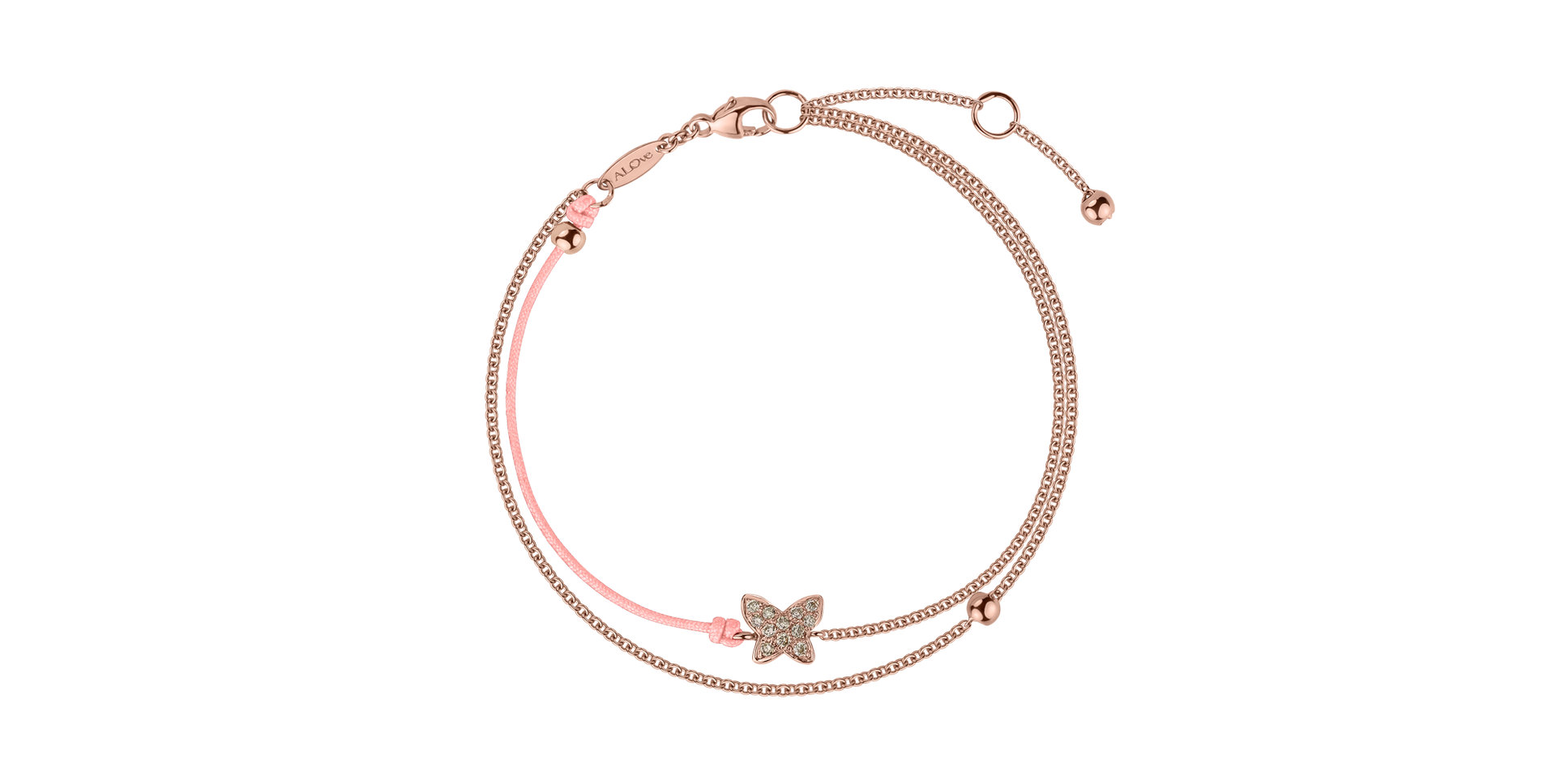 Diamantový náramek se šňůrkou Paradise Message