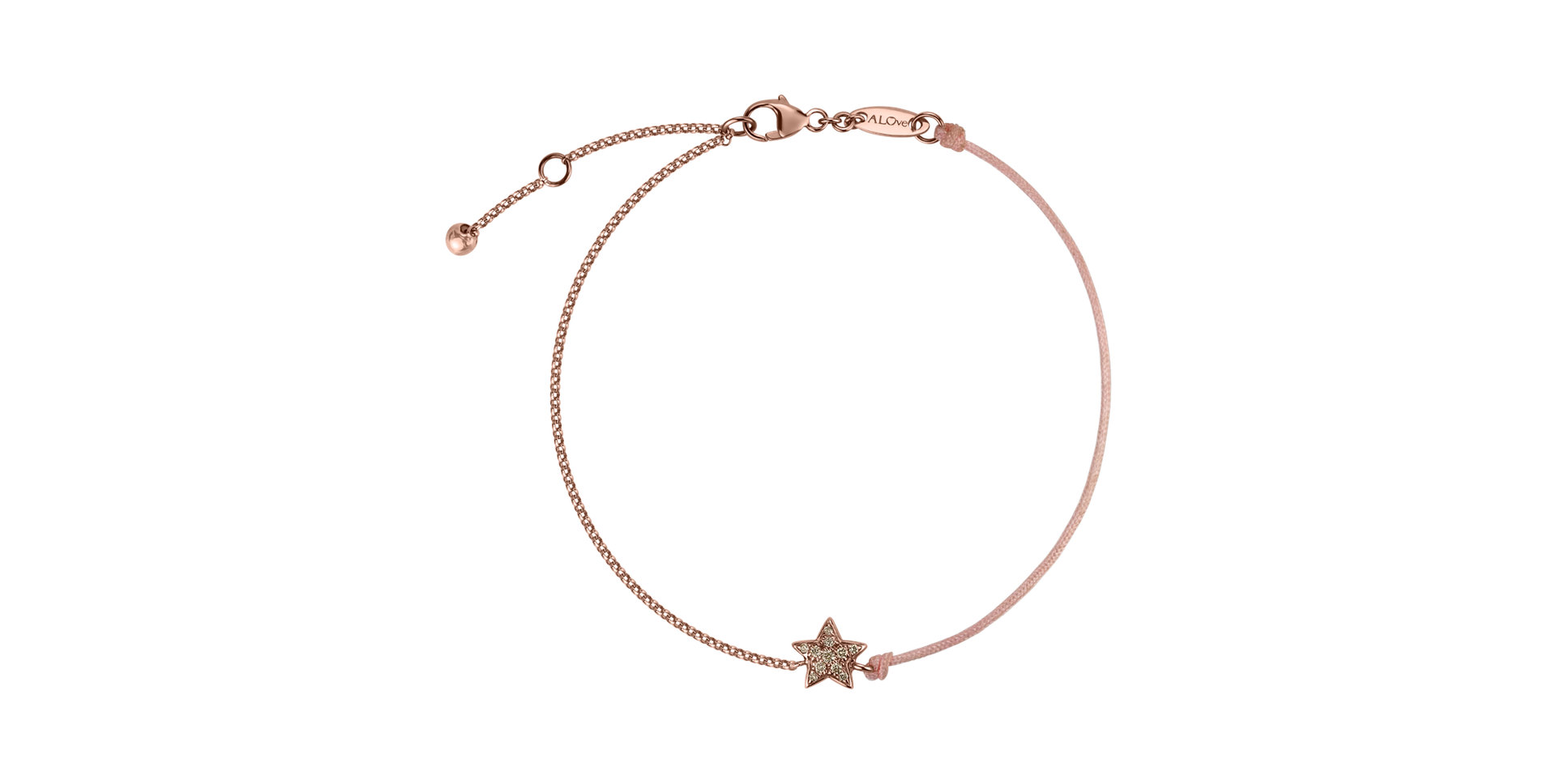 Náramek se šňůrkou a hnědými diamanty Be a Star