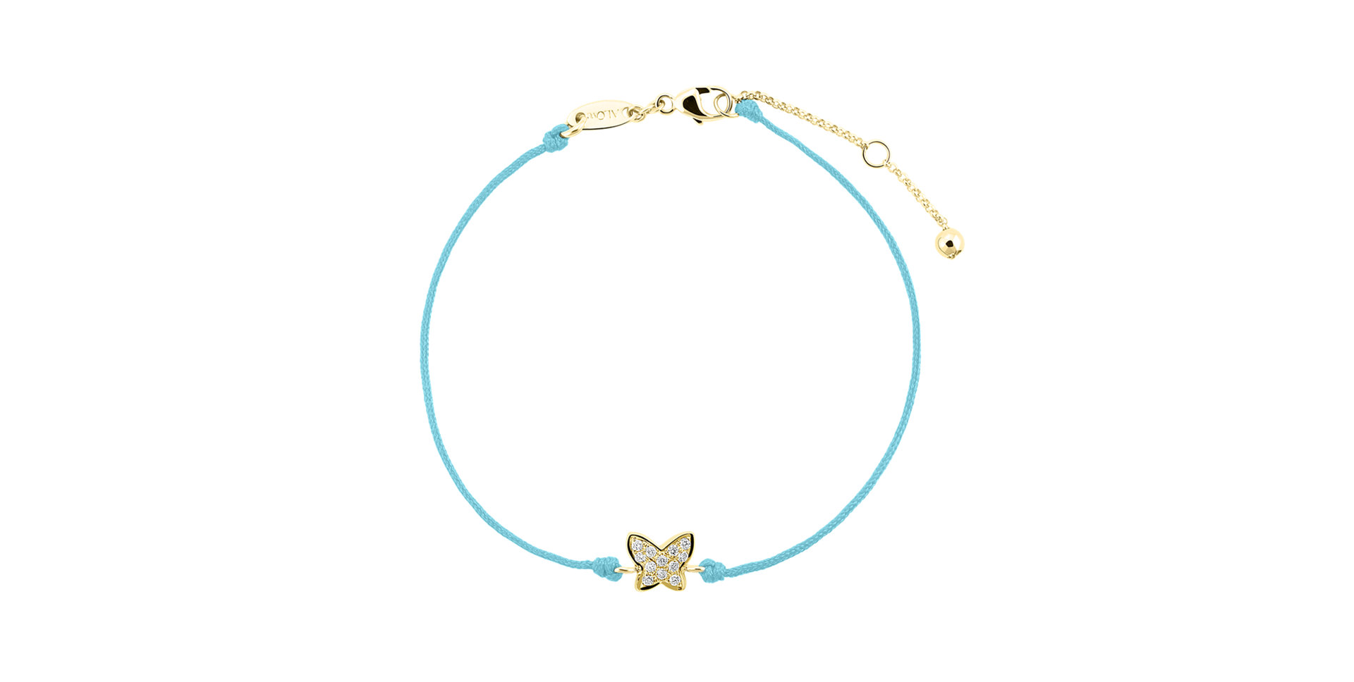 Briliantový náramek se šňůrkou Magic Butterfly