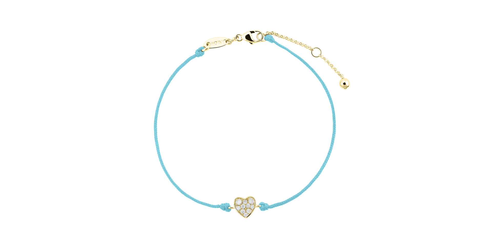 Briliantový náramek se šňůrkou Pretty Heart