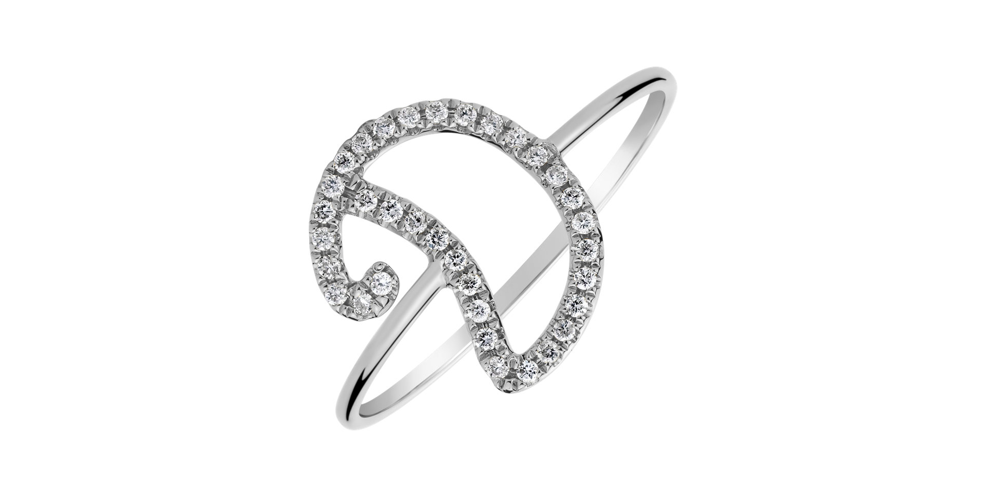 Prsten s diamanty Curly Glittery D